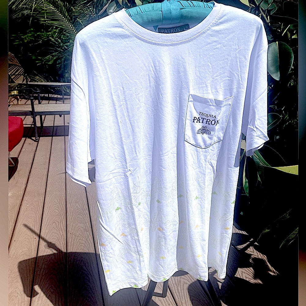 Patron Tequila Unisex White T-shirt Size Large NWT